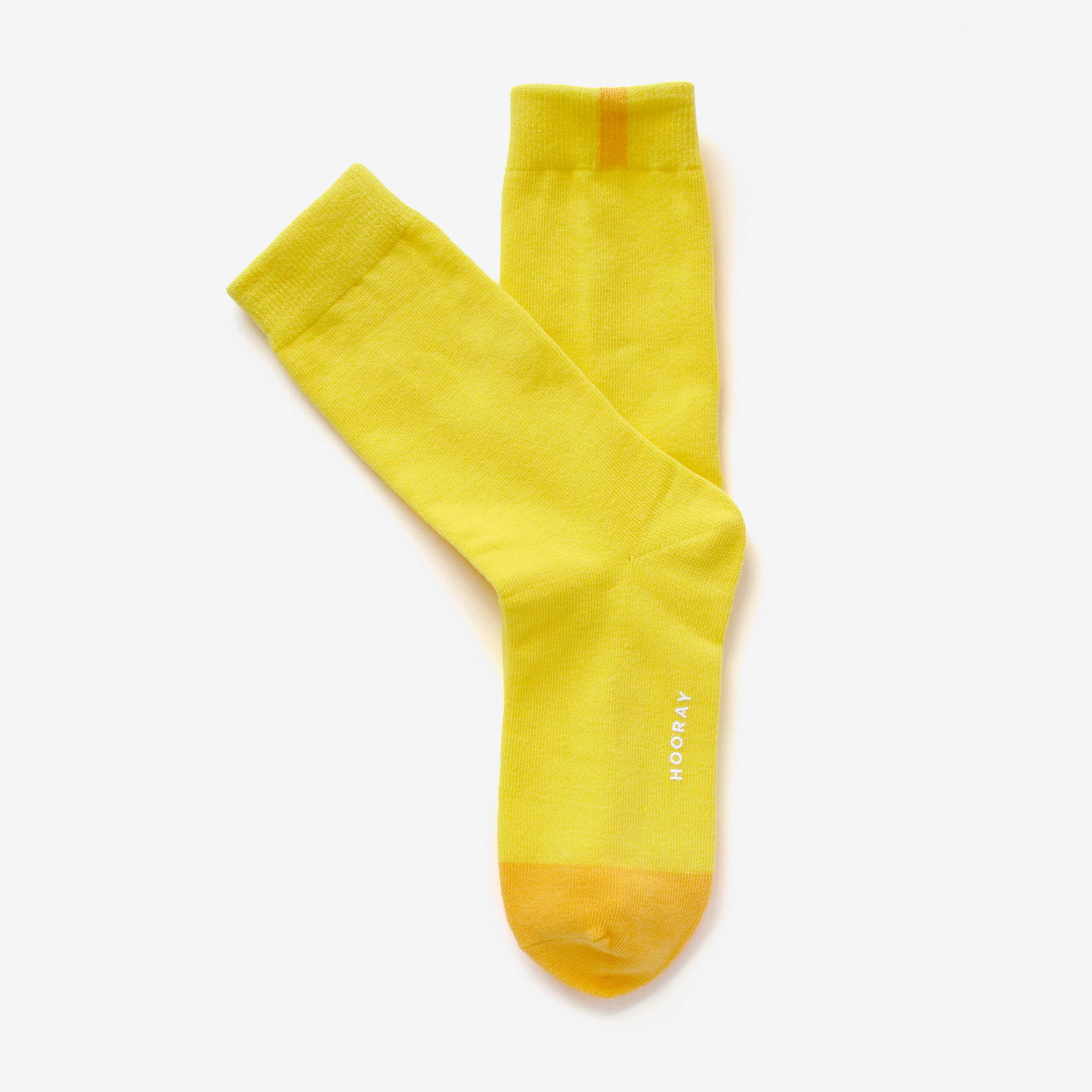 Alamo - Two tone Yellow Color Cotton Crew Socks – Hooray Sock Co.