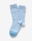 Balboa skyblue cotton crew sock – showcasing the two-tone design.