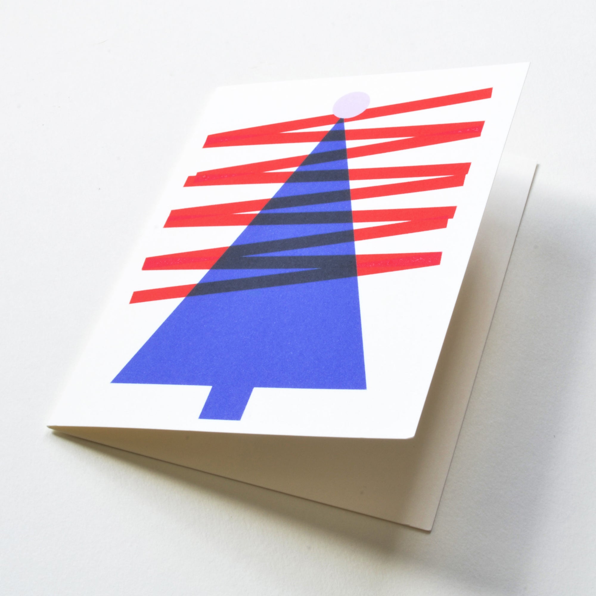 Christmas Holiday Greeting Card Triangle Tree