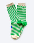 Cole Thin Stripe Crew Socks — Fern