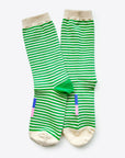 Cole Thin Stripe Crew Socks — Fern