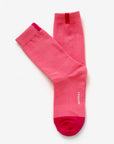 Precita blush pink cotton crew sock – back view highlighting the two-tone color design.
