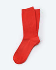 Hooray Sock Co.'s Scarlet Crew Socks: Comfort and poppin' colors in Everyday Cotton. Shorter crew length. 80% cotton, 20% spandex. Made in South Korea. Small (Women's 4-10).