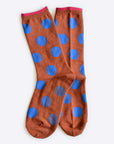 Hooray Sock Co. Panhandle Polka Dot Crew Socks. Fun and sassy crew socks with polka dots. Crew length, 80% cotton, 20% spandex. Sizes: Large (US men’s 8-12), Small (US women's 4-10)