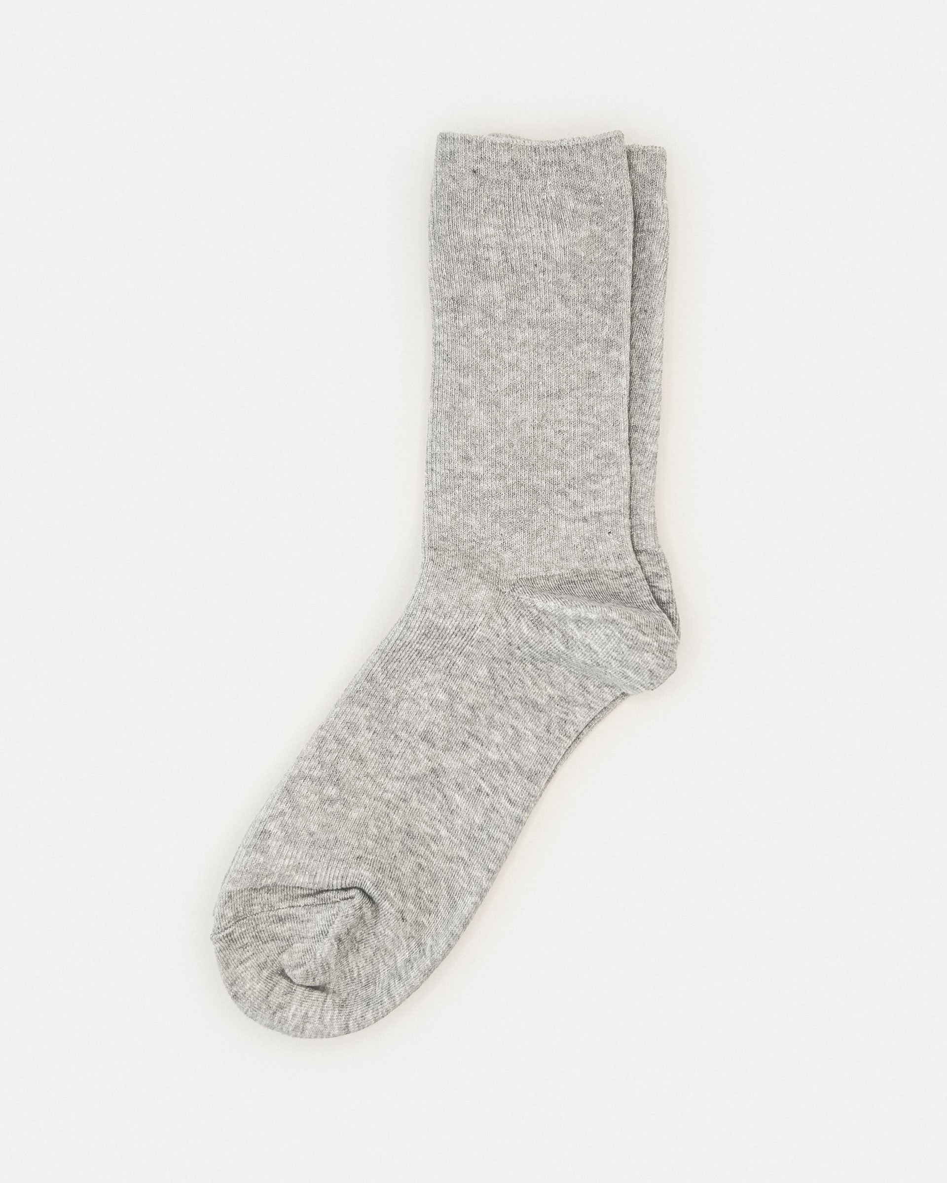 Hooray Sock Co.'s Cement Crew Socks: Everyday Cotton, Colorful hues, Comfy & Stylish. Petite crew, Cement grey, 65% cotton, 20% spandex. Made in South Korea. Unisex. Small (Women’s 4-10).