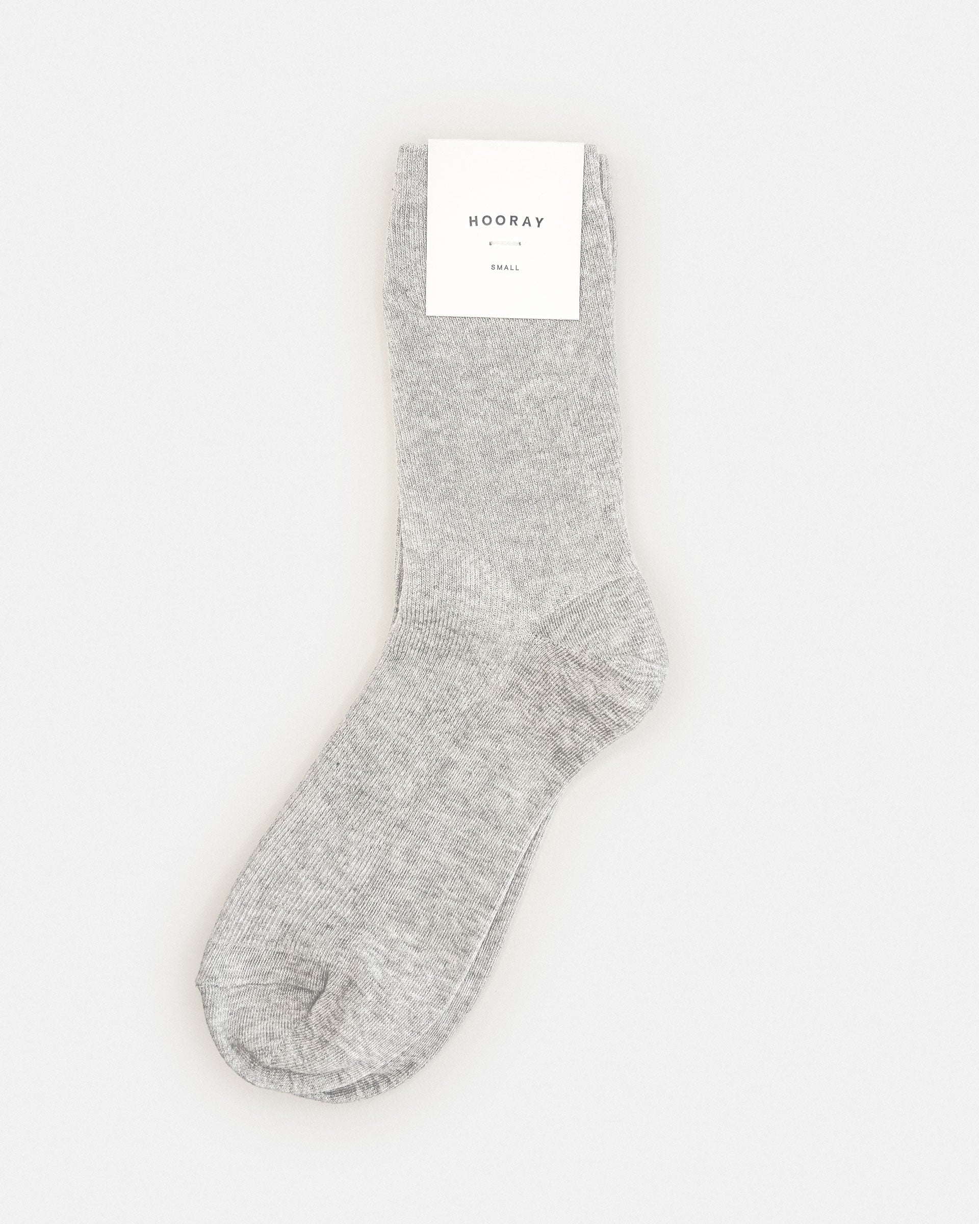 Hooray Sock Co.'s Cement Crew Socks: Everyday Cotton, Colorful hues, Comfy & Stylish. Petite crew, Cement grey, 65% cotton, 20% spandex. Made in South Korea. Unisex. Small (Women’s 4-10).