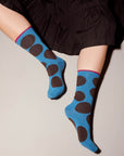 Sutro Bold Dot Crew Socks — Pacific