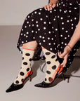 Panhandle Classic Dot Crew Socks — Cream
