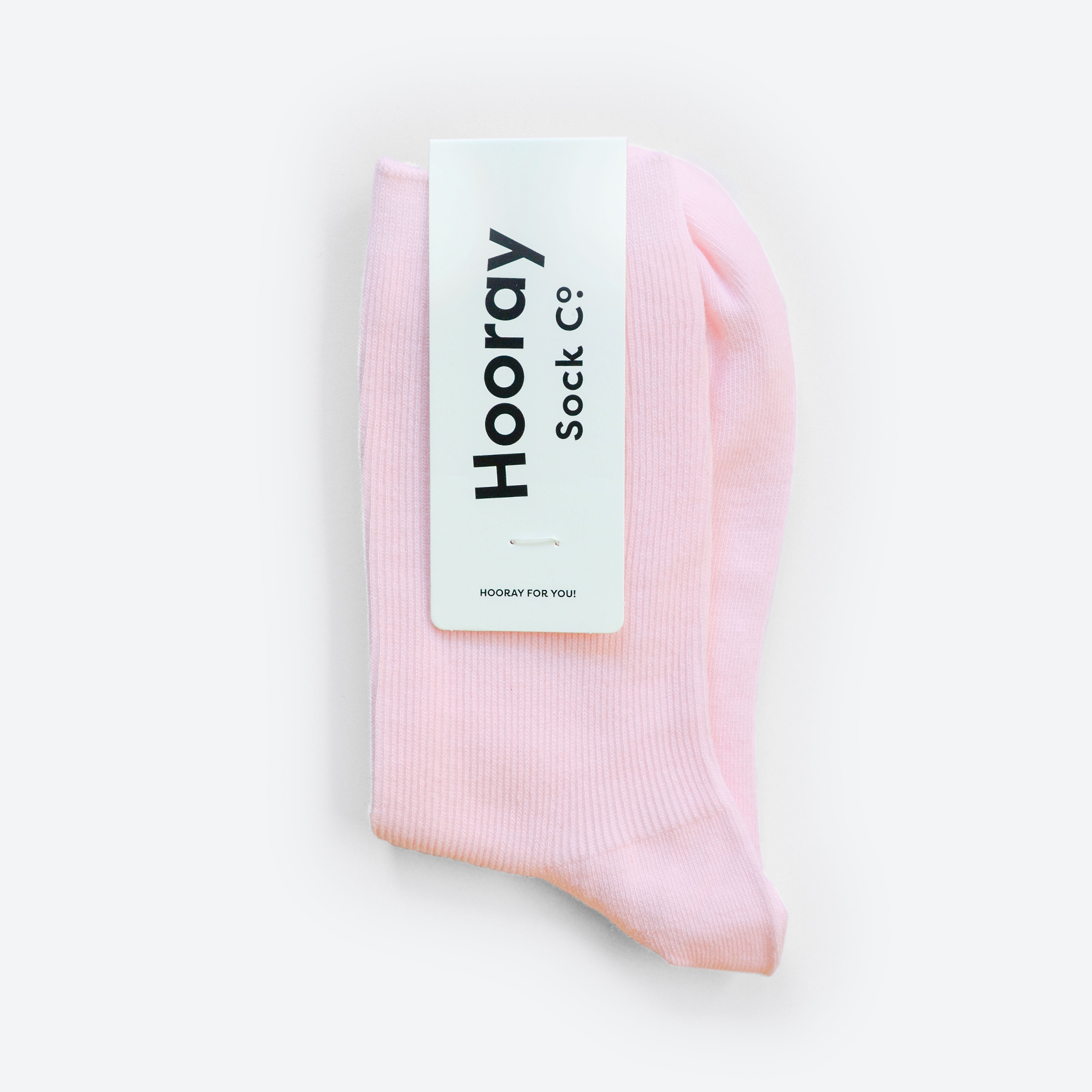 Hooray Sock Co.&#39;s Everyday Pink Cotton Socks: Comfy, colorful, and unisex. 80% cotton, 20% spandex. Machine washable. Made in South Korea. Fits US women&#39;s shoe sizes 4-10.