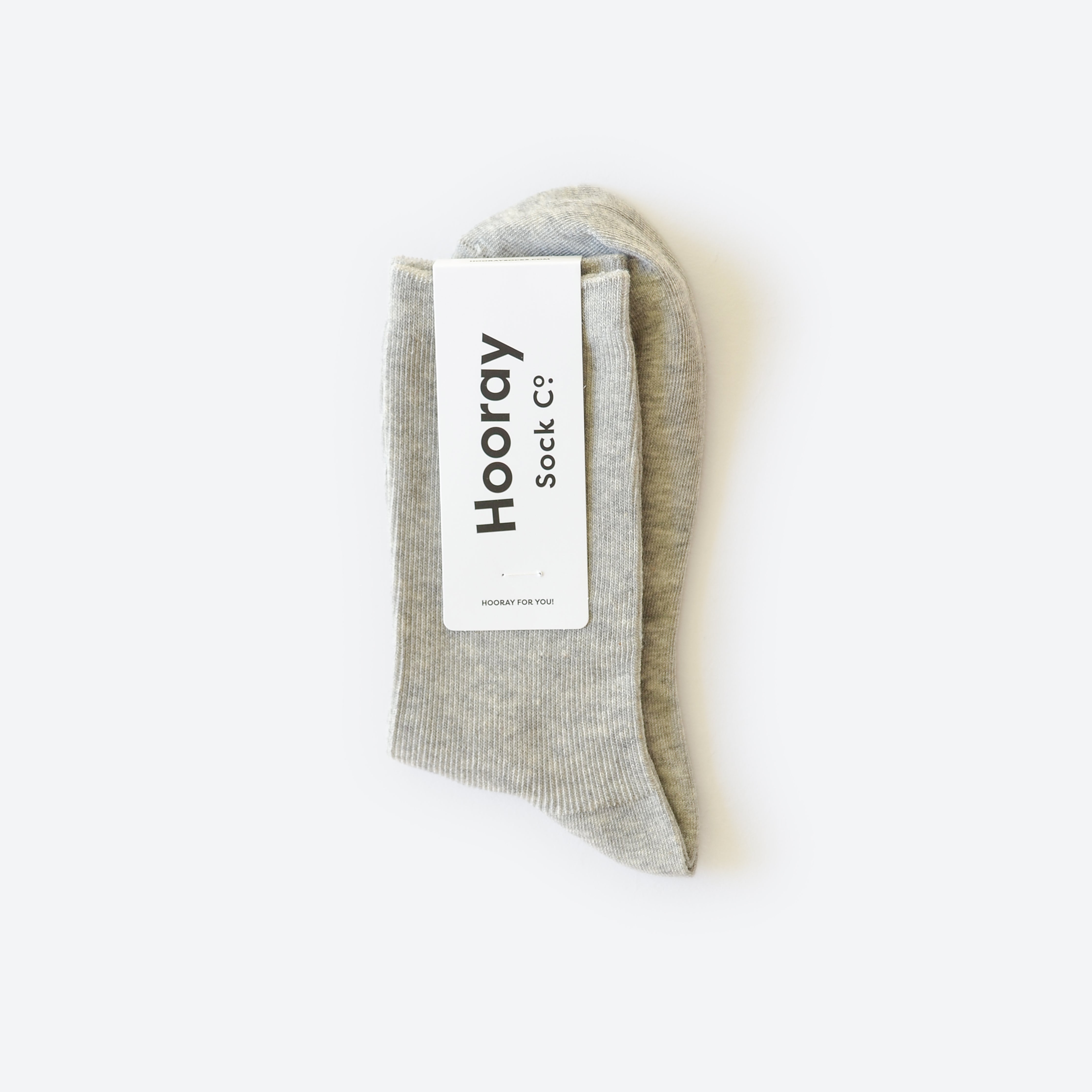 Hooray Sock Co.'s Cement Crew Socks: Everyday Cotton, Colorful hues, Comfy & Stylish. Petite crew, Cement grey, 80% cotton, 20% spandex. Made in South Korea. Unisex. Small (Women’s 4-10).