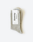 Hooray Sock Co.'s Cement Crew Socks: Everyday Cotton, Colorful hues, Comfy & Stylish. Petite crew, Cement grey, 80% cotton, 20% spandex. Made in South Korea. Unisex. Small (Women’s 4-10).