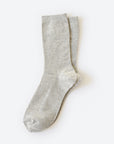 Hooray Sock Co.'s Cement Crew Socks: Everyday Cotton, Colorful hues, Comfy & Stylish. Petite crew, Cement grey, 80% cotton, 20% spandex. Made in South Korea. Unisex. Small (Women’s 4-10).