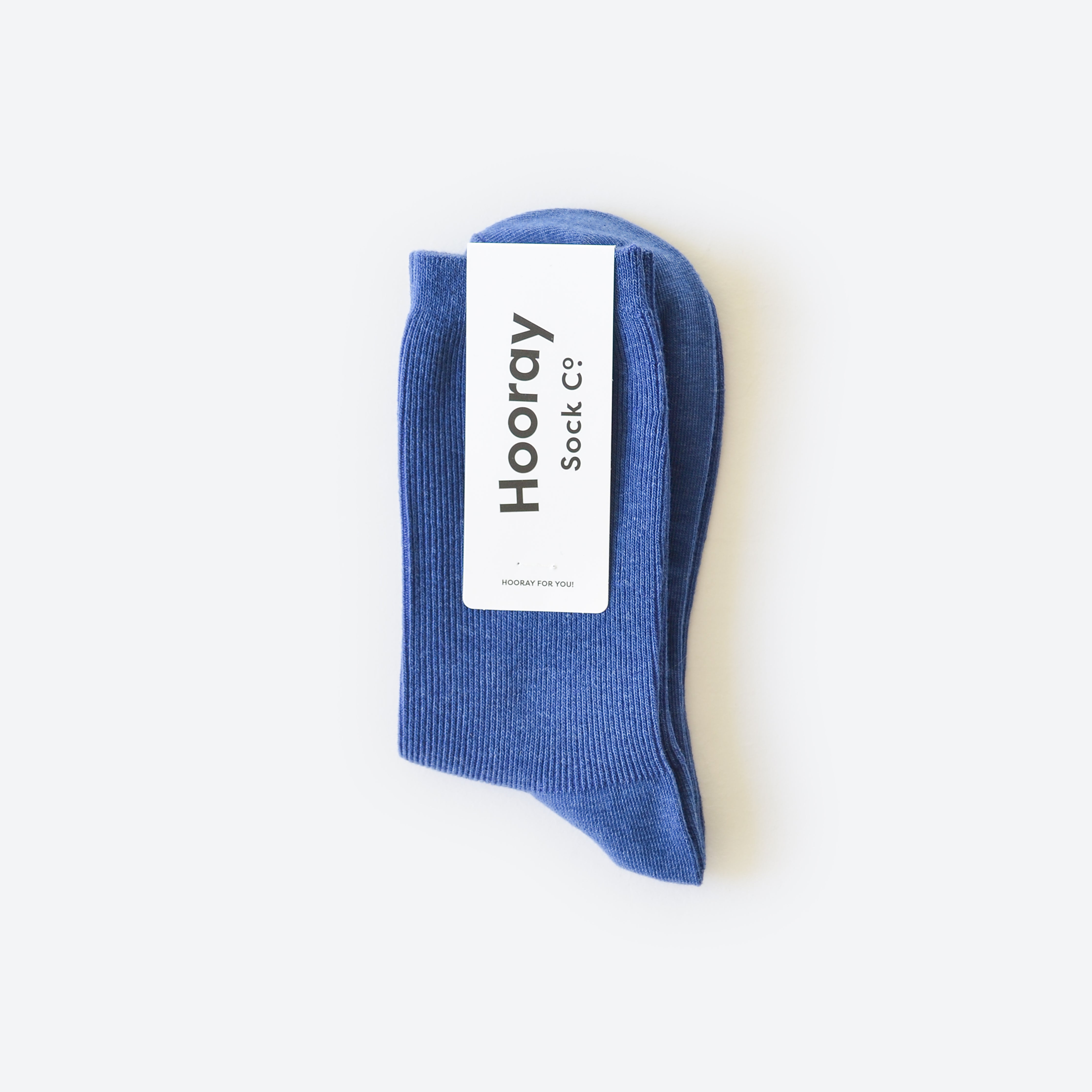 Hooray Sock Co.'s Ocean Crew Socks: Plunge into fashion with comfy cotton in cute ocean blue. Shorter crew length. 80% cotton, 20% spandex. Made in South Korea. Small (Women's 4-10).