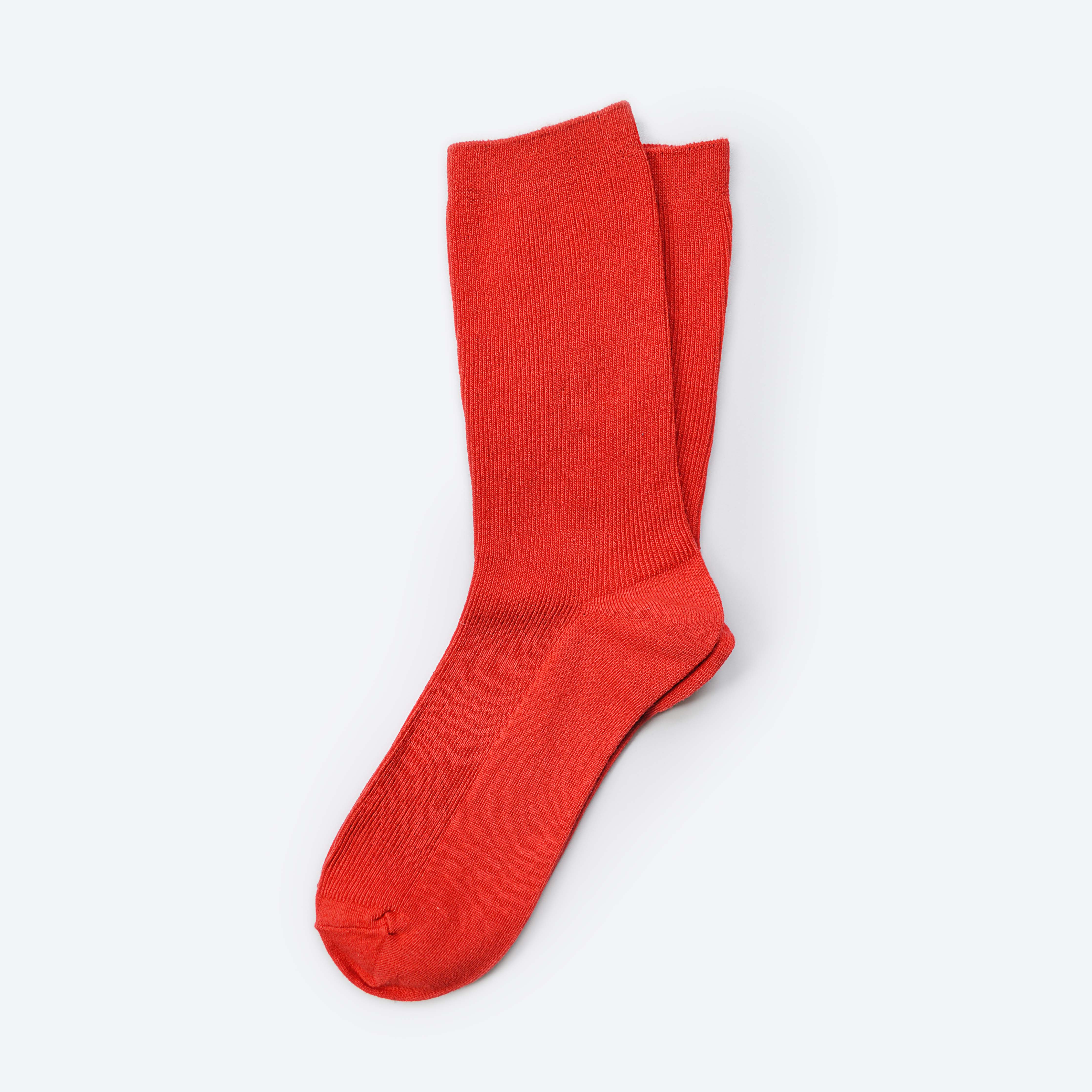 Hooray Sock Co.&#39;s Scarlet Crew Socks: Comfort and poppin&#39; colors in Everyday Cotton. Shorter crew length. 80% cotton, 20% spandex. Made in South Korea. Small (Women&#39;s 4-10).
