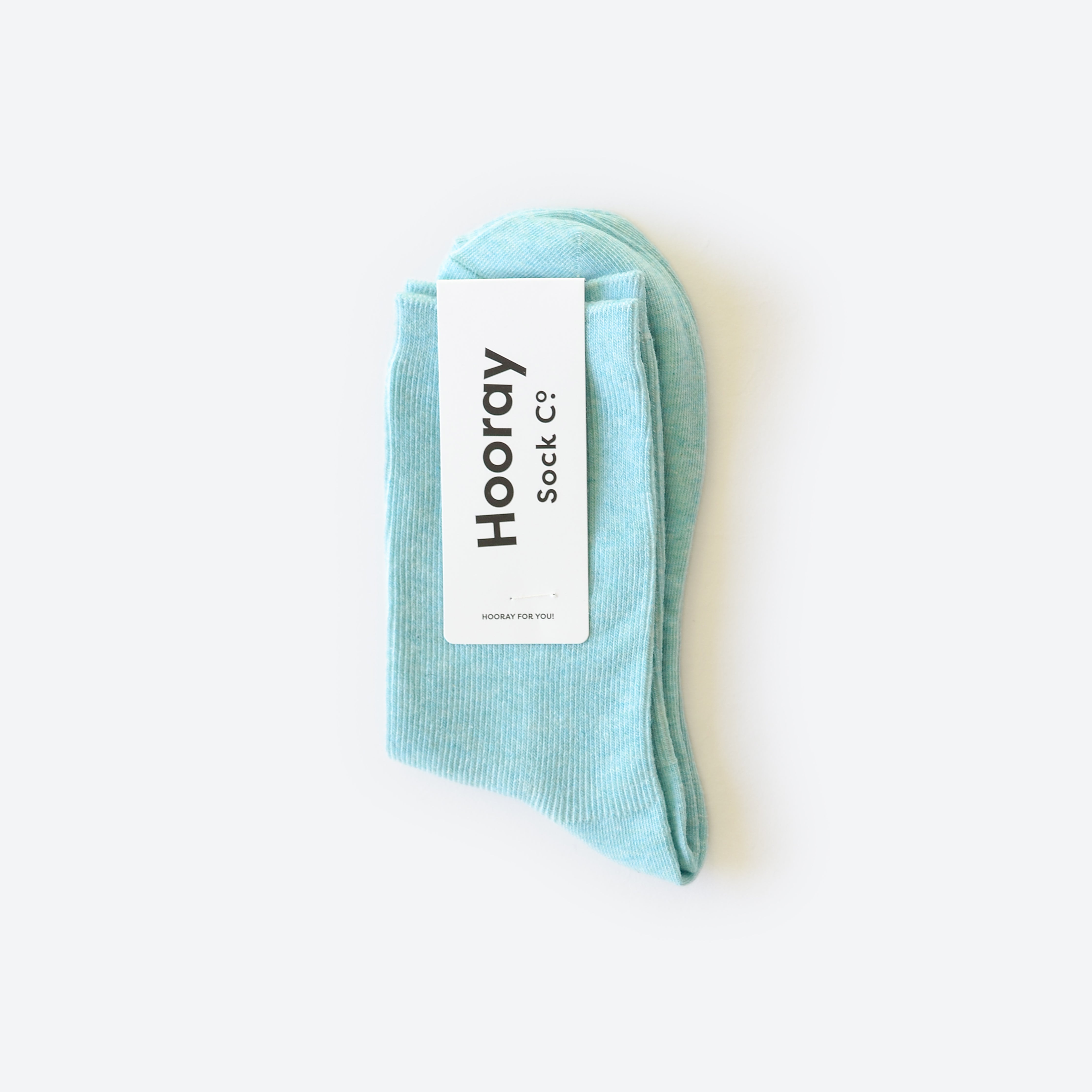 Hooray Sock Co.'s Seafoam Crew Socks: Calm and easy style with Everyday Cotton. Shorter crew length. 80% cotton, 20% spandex. Made in South Korea. Small (Women's 4-10).