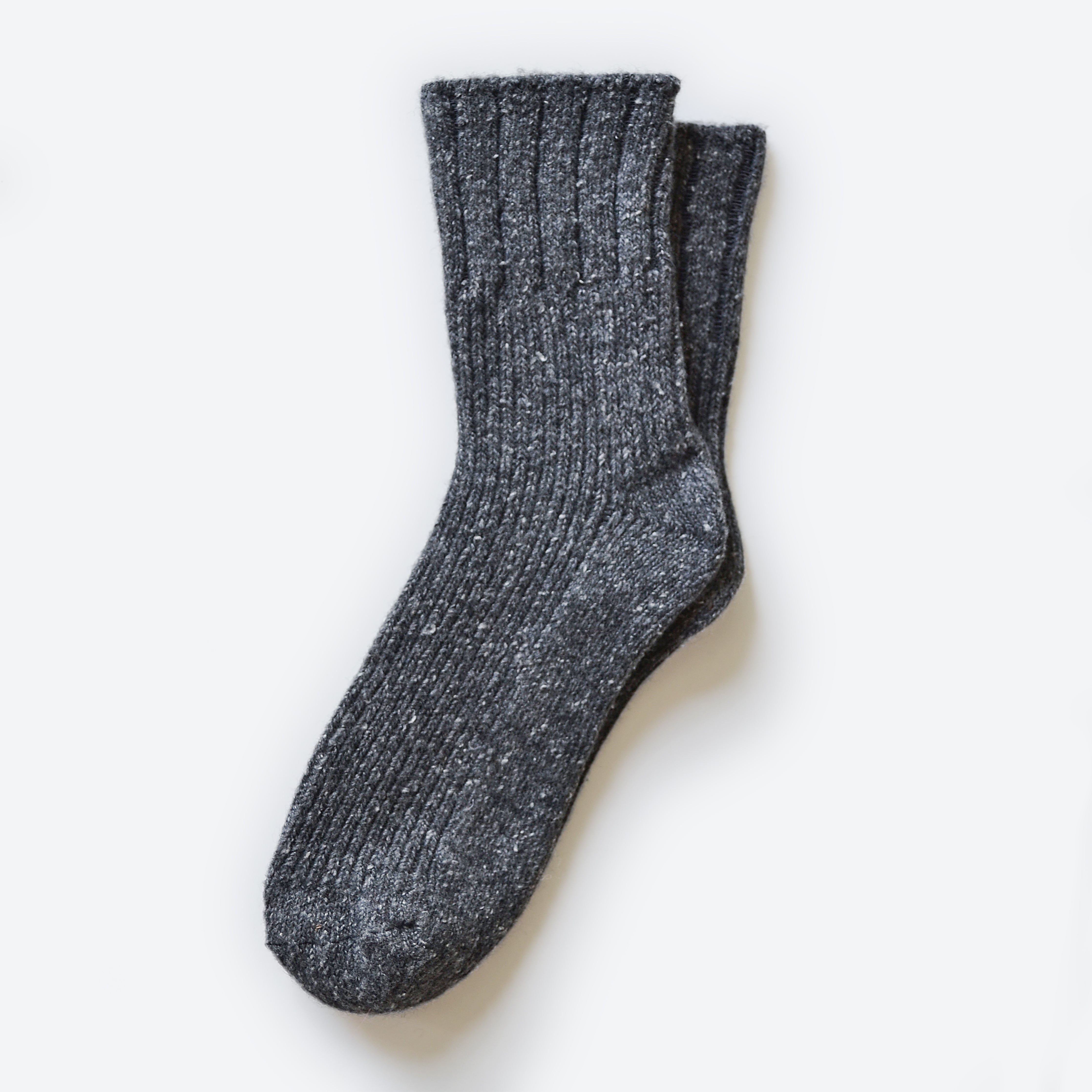 Hooray Sock Co. Jumper Dark Grey Wool Socks. Classic cozy comfort in wool. Shorter crew length, 45% Wool, 15% Spandex, 40% Acrylic. Size: Small (US women&#39;s 4-10). 