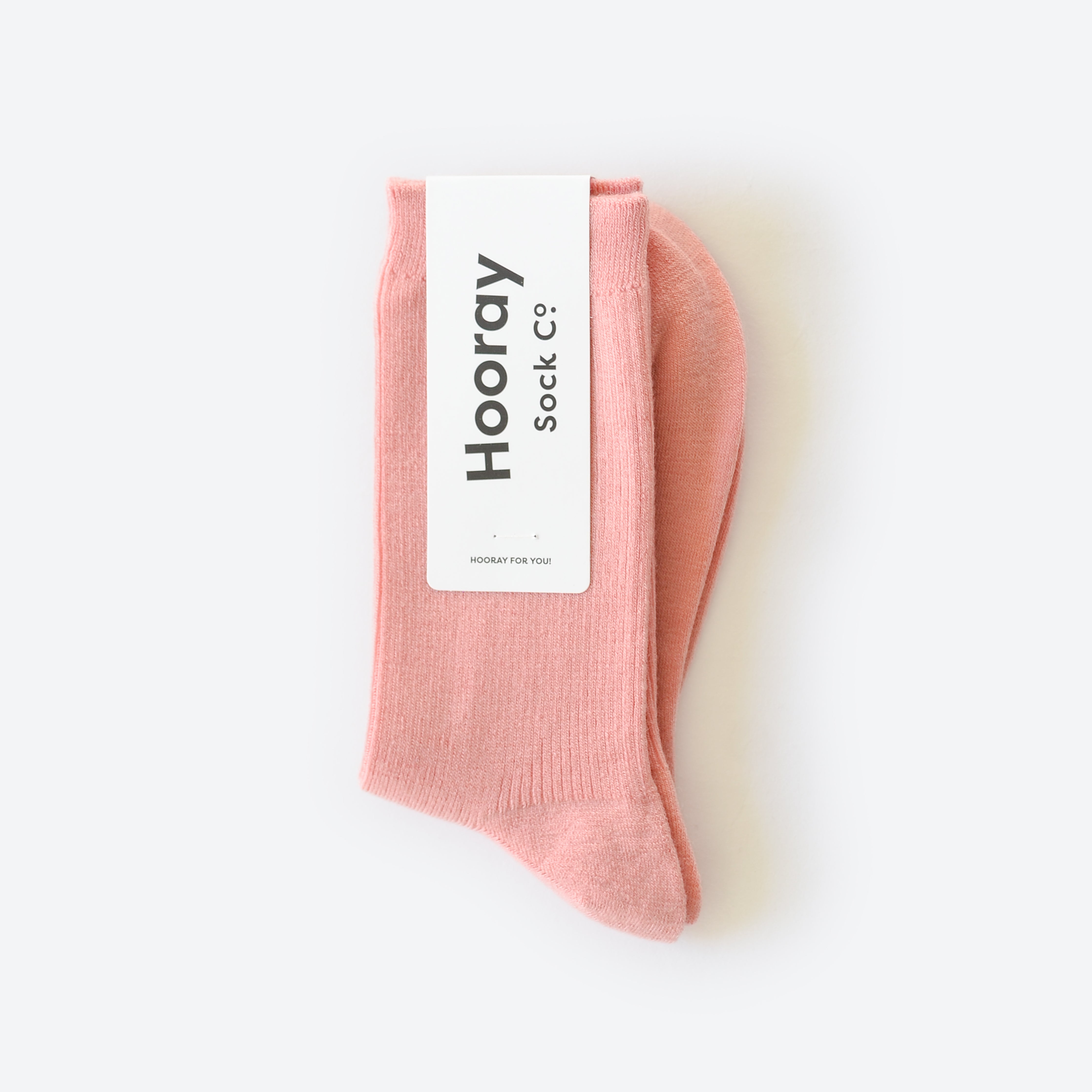 Hooray Sock Co. Blush Merino Wool Crew Socks. Soft, comfy, chic. Short crew in Blush Pink. 20% Merino Wool.