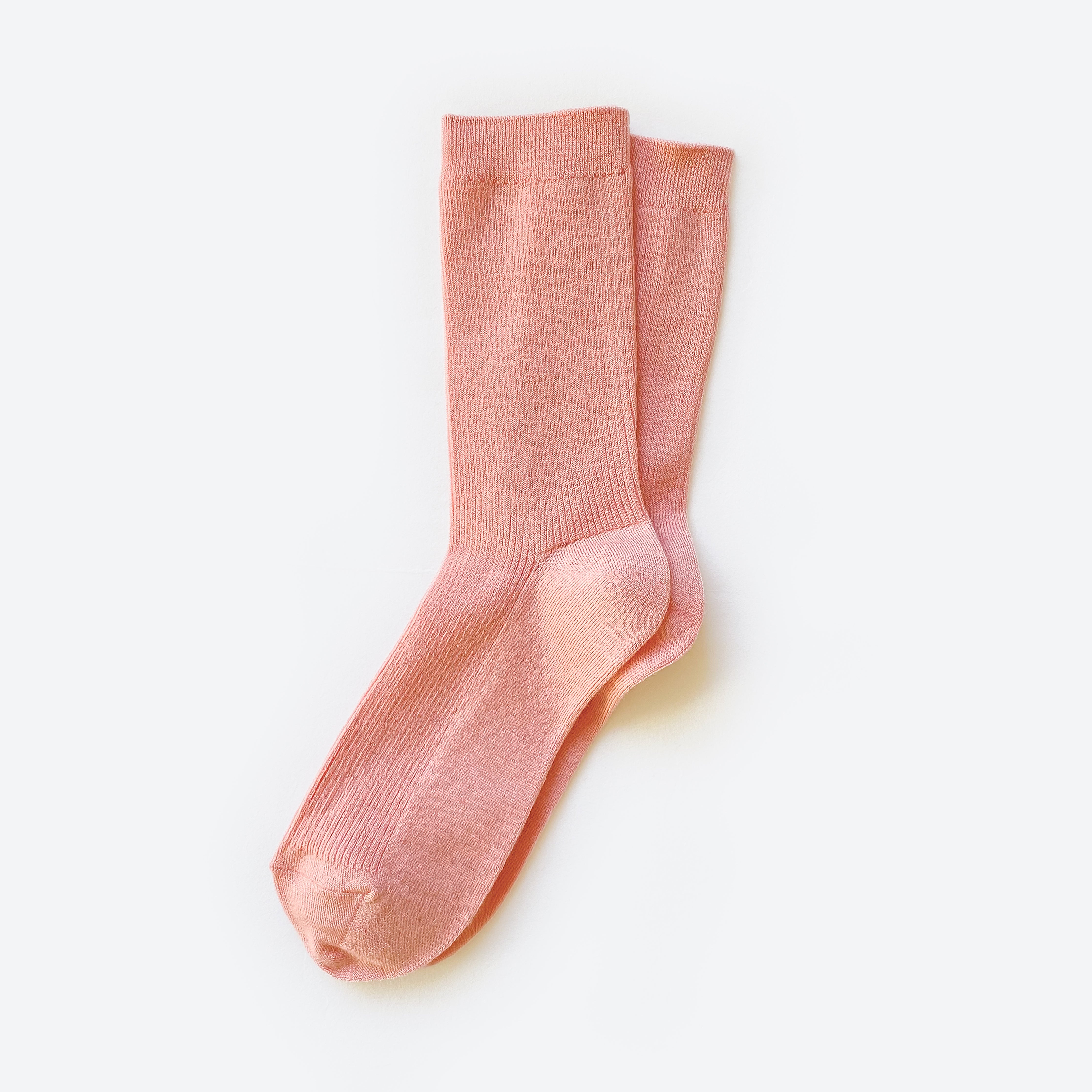 Hooray Sock Co. Blush Merino Wool Crew Socks. Soft, comfy, chic. Short crew in Blush Pink. 20% Merino Wool.