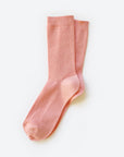 Hooray Sock Co. Blush Merino Wool Crew Socks. Soft, comfy, chic. Short crew in Blush Pink. 20% Merino Wool.