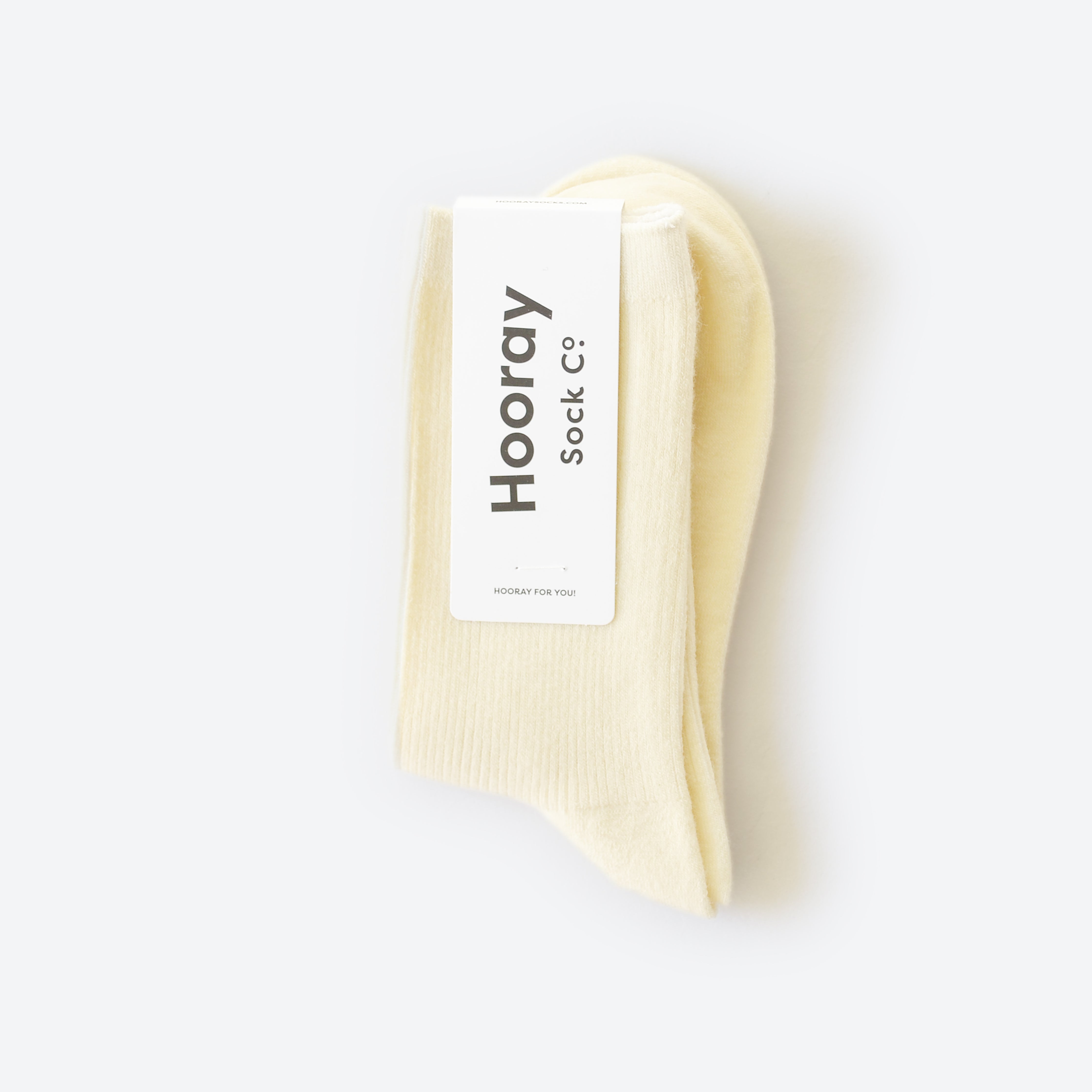 Hooray Sock Co. Cream Merino Wool Crew Socks. Soft, comfy, chic. Short crew in off white cream. 20% Merino Wool. 