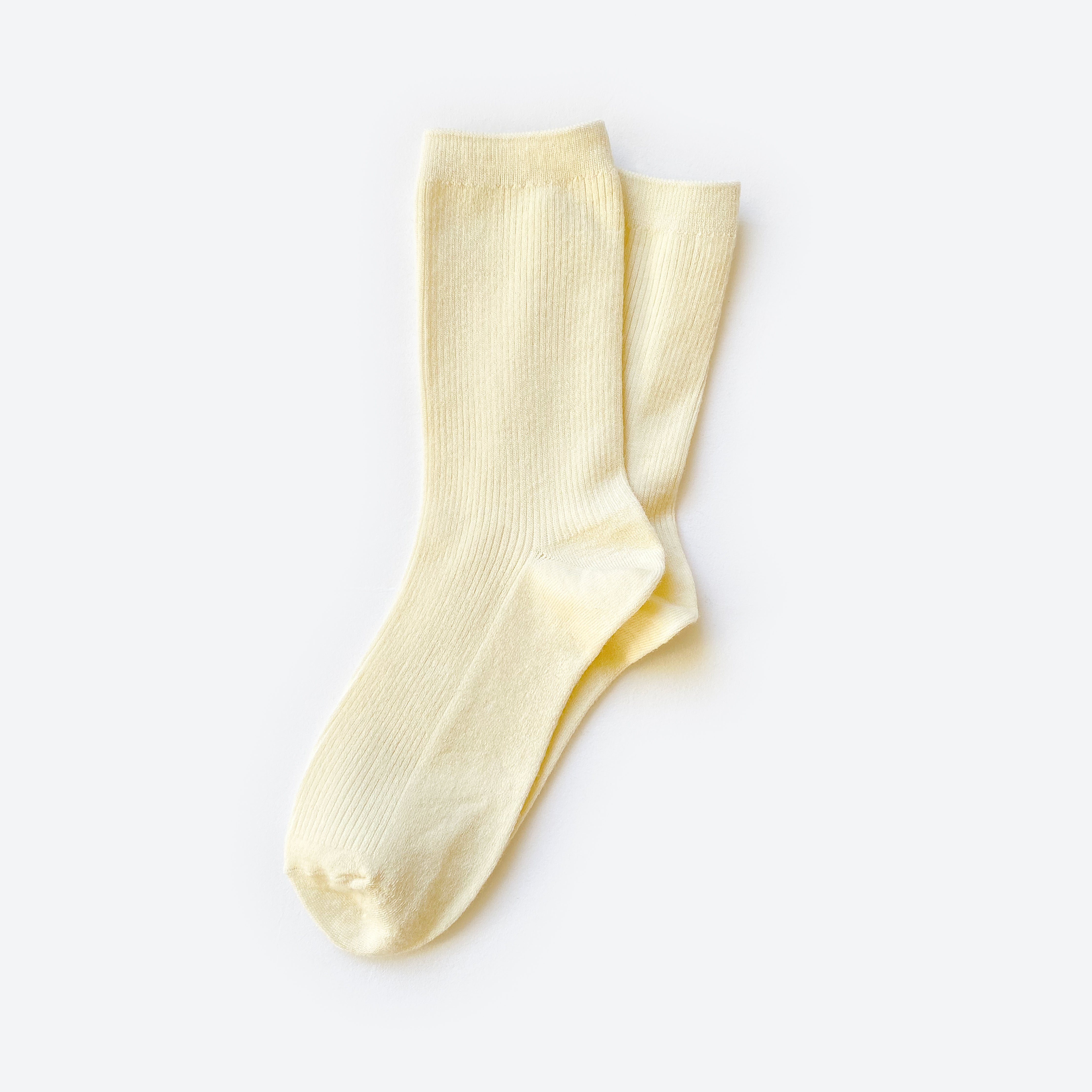 Hooray Sock Co. Cream Merino Wool Crew Socks. Soft, comfy, chic. Short crew in off white cream. 20% Merino Wool. 