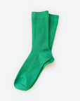 Hooray Sock Co. Kelly Green Merino Wool Crew Socks. Cozy comfort meets versatile style. Short crew in green. 20% Merino Wool.